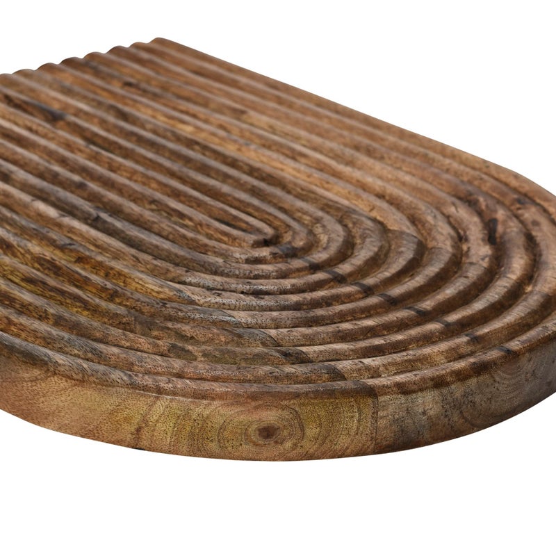 Main + Mesa Carved Arch Mango Wood Serving Board  Natural Medium - Image 3